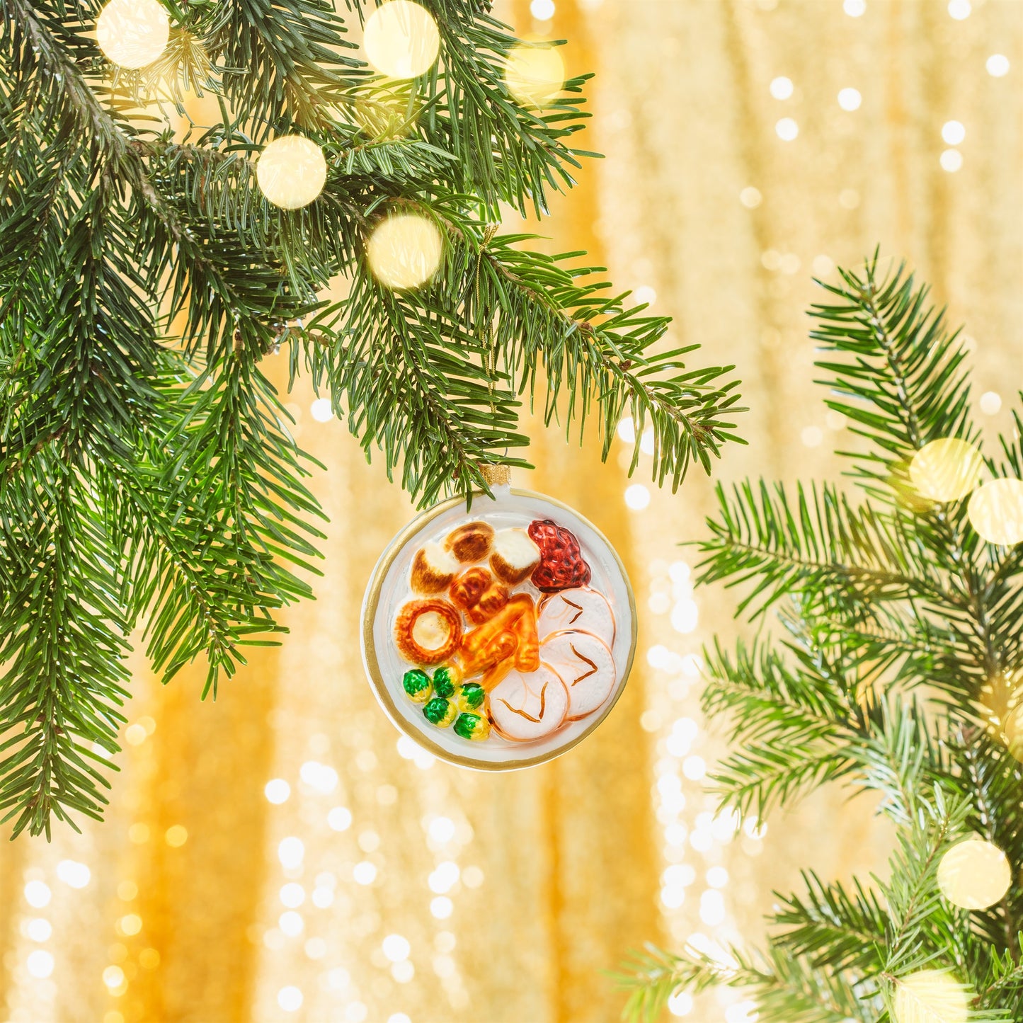 Christmas Dinner Glass Christmas Tree Decoration