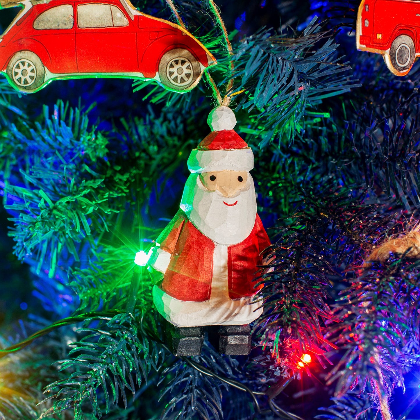 Wooden Santa Claus Christmas Tree Decoration