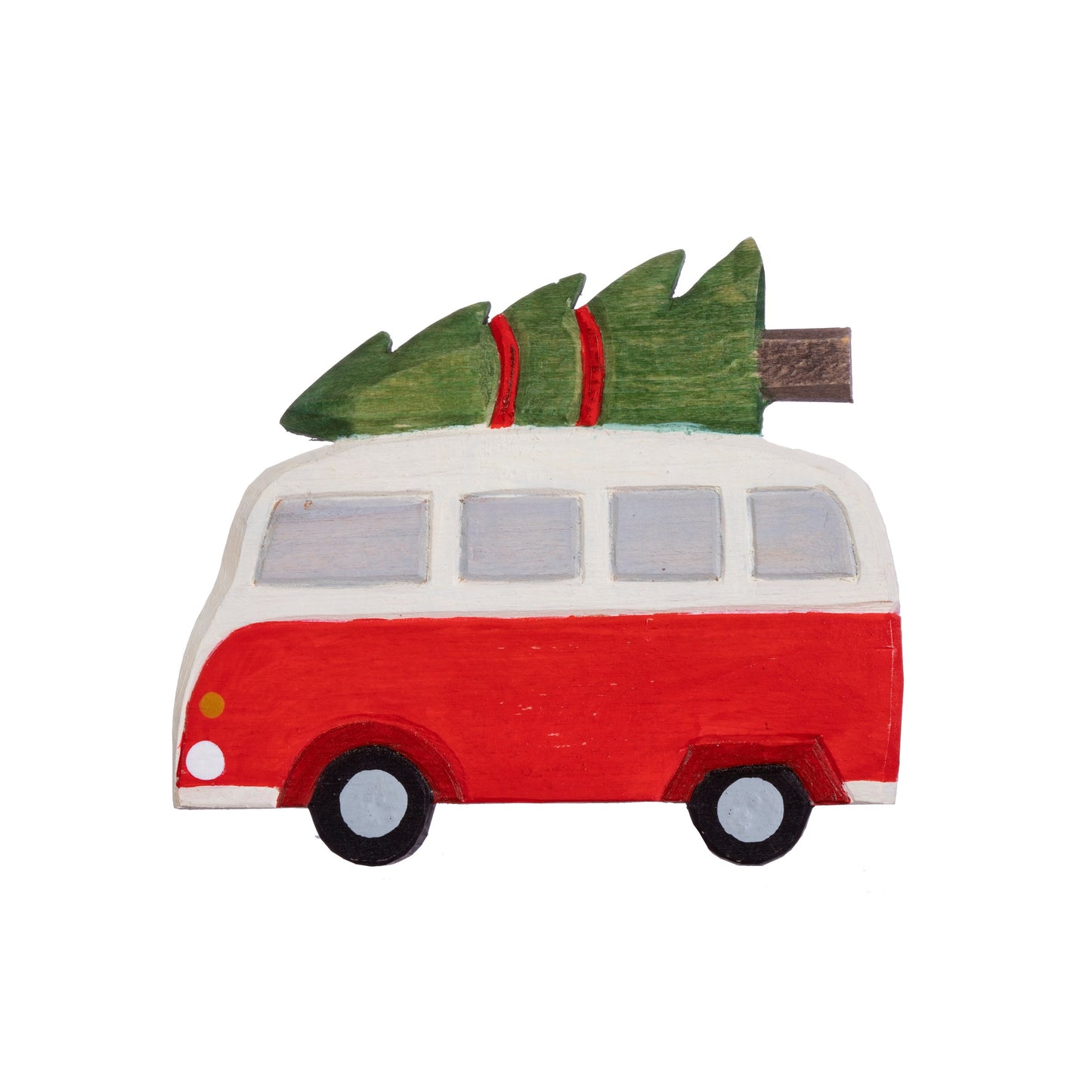 Festive Camper Van Wooden Hanging Christmas Tree Decoration