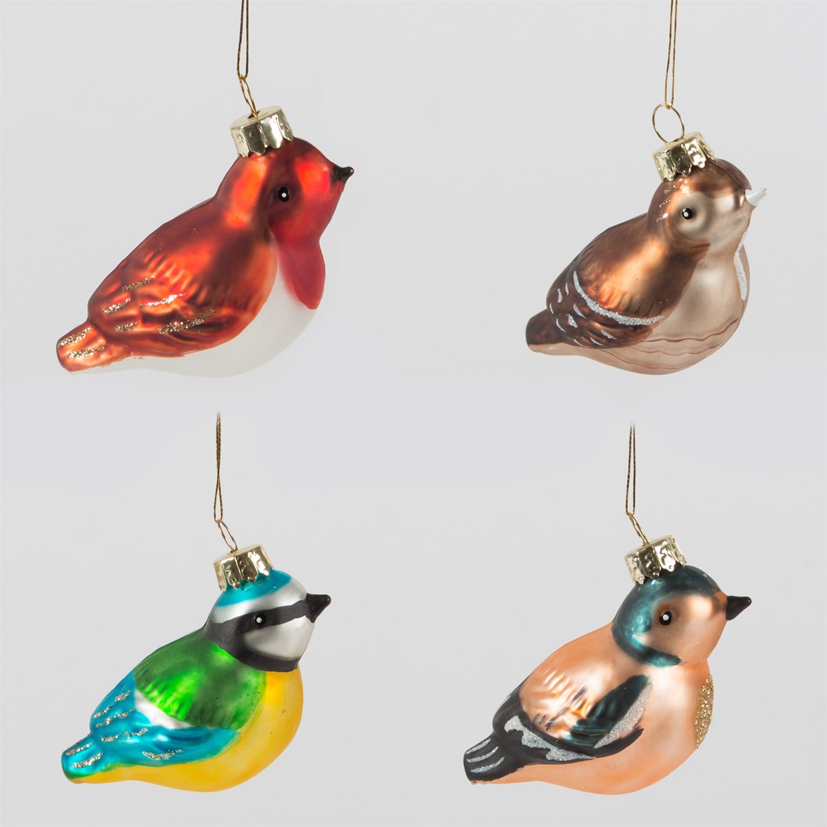 Small British Bird Tree Decorations for the Christmas tree