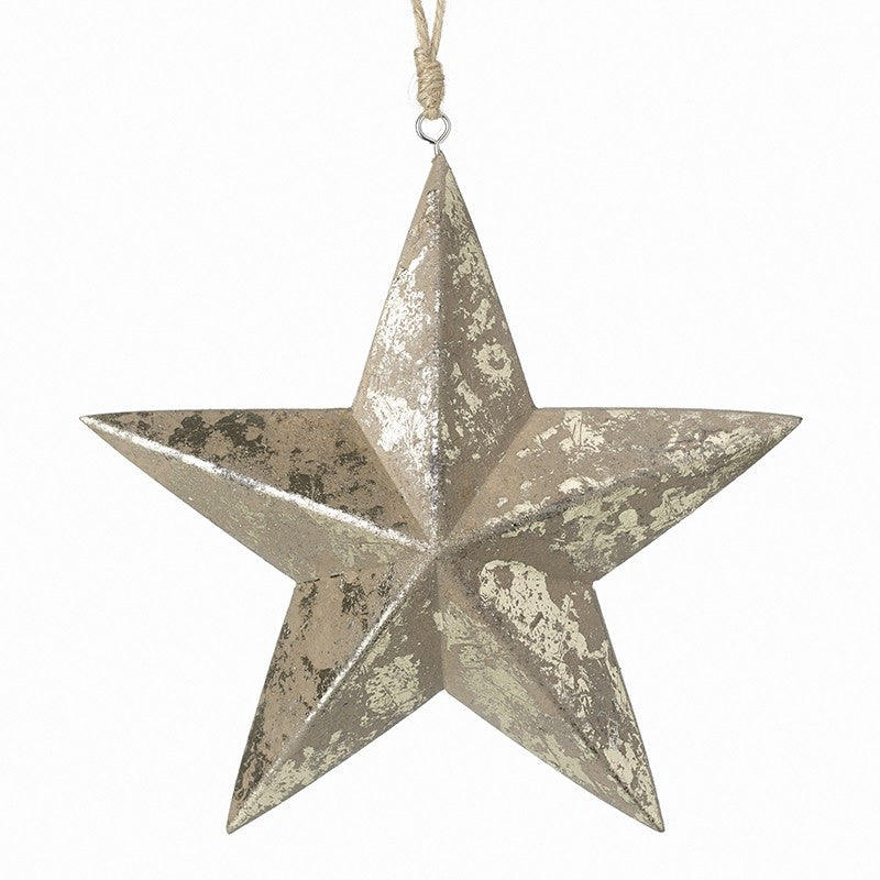 Large Mottled Gold Star Hanging Christmas Decoration – Cirencester 