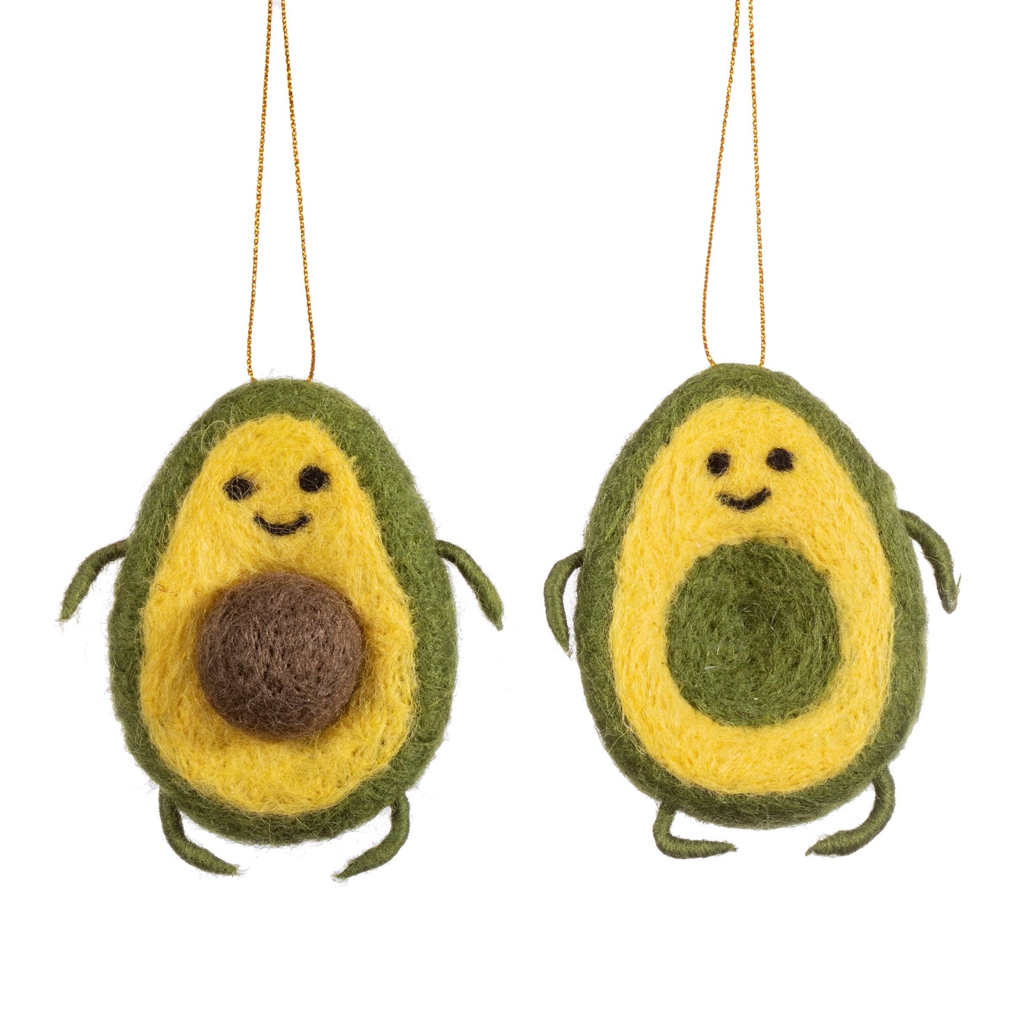 Felt Avocado Christmas Tree Decorations (Pair)