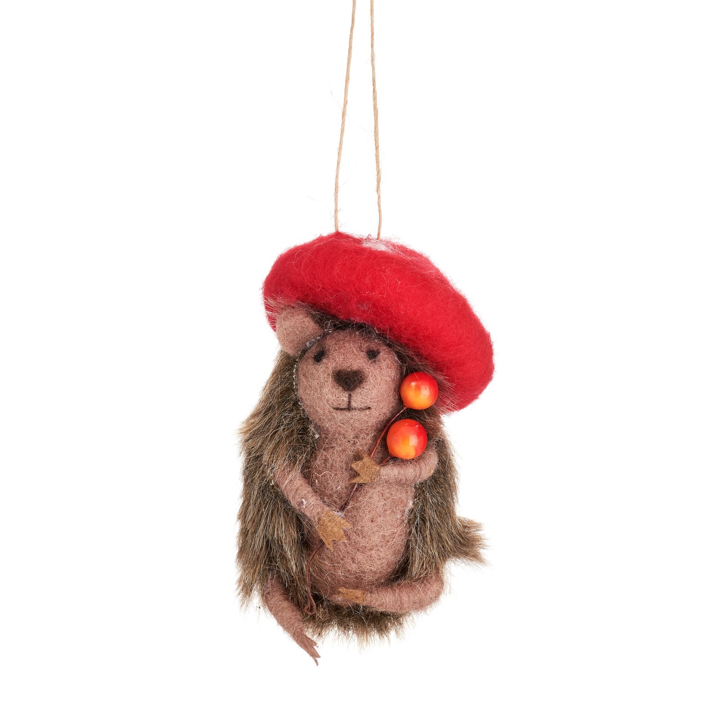 Woodland Felt Hedgehog Christmas Tree Decoration
