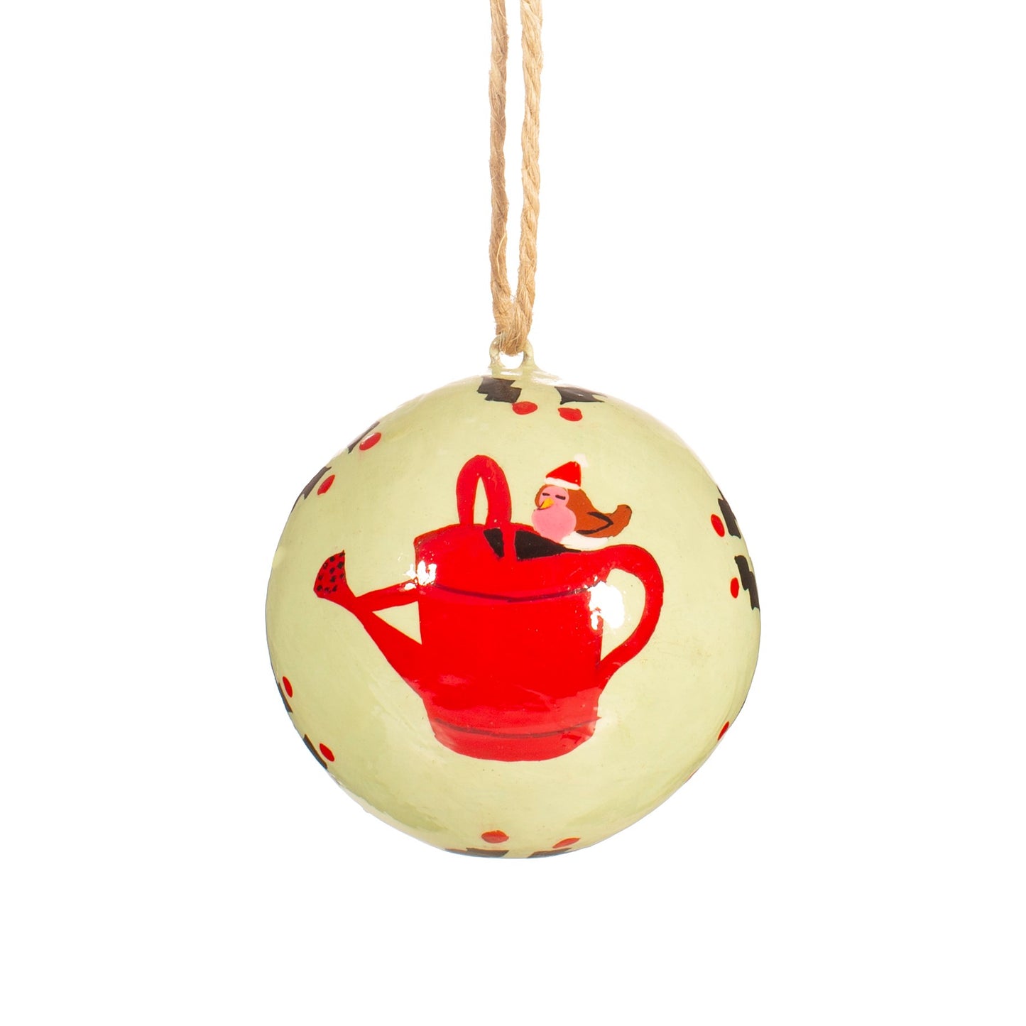 Festive Watering Can Papier-mâché Christmas Tree Bauble