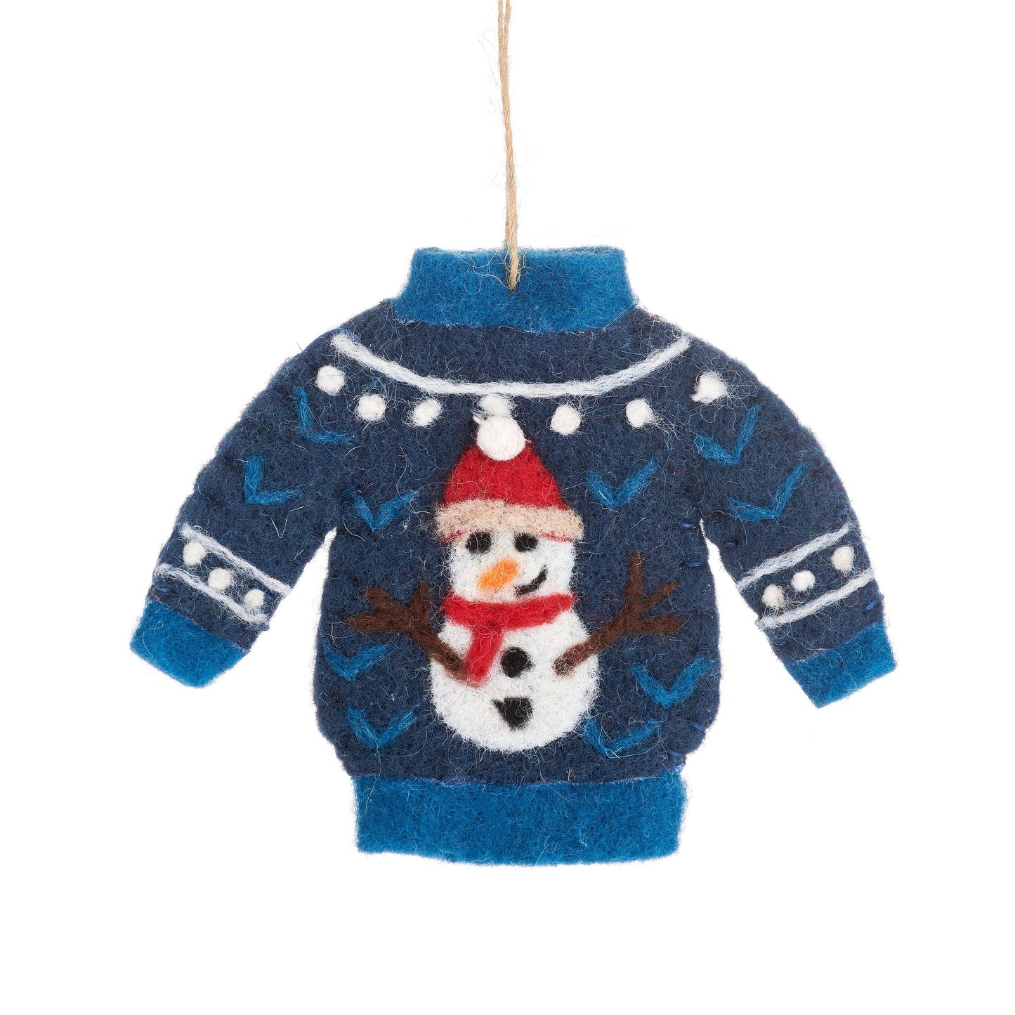 Blue Christmas Jumper Felt Christmas Tree Decoration