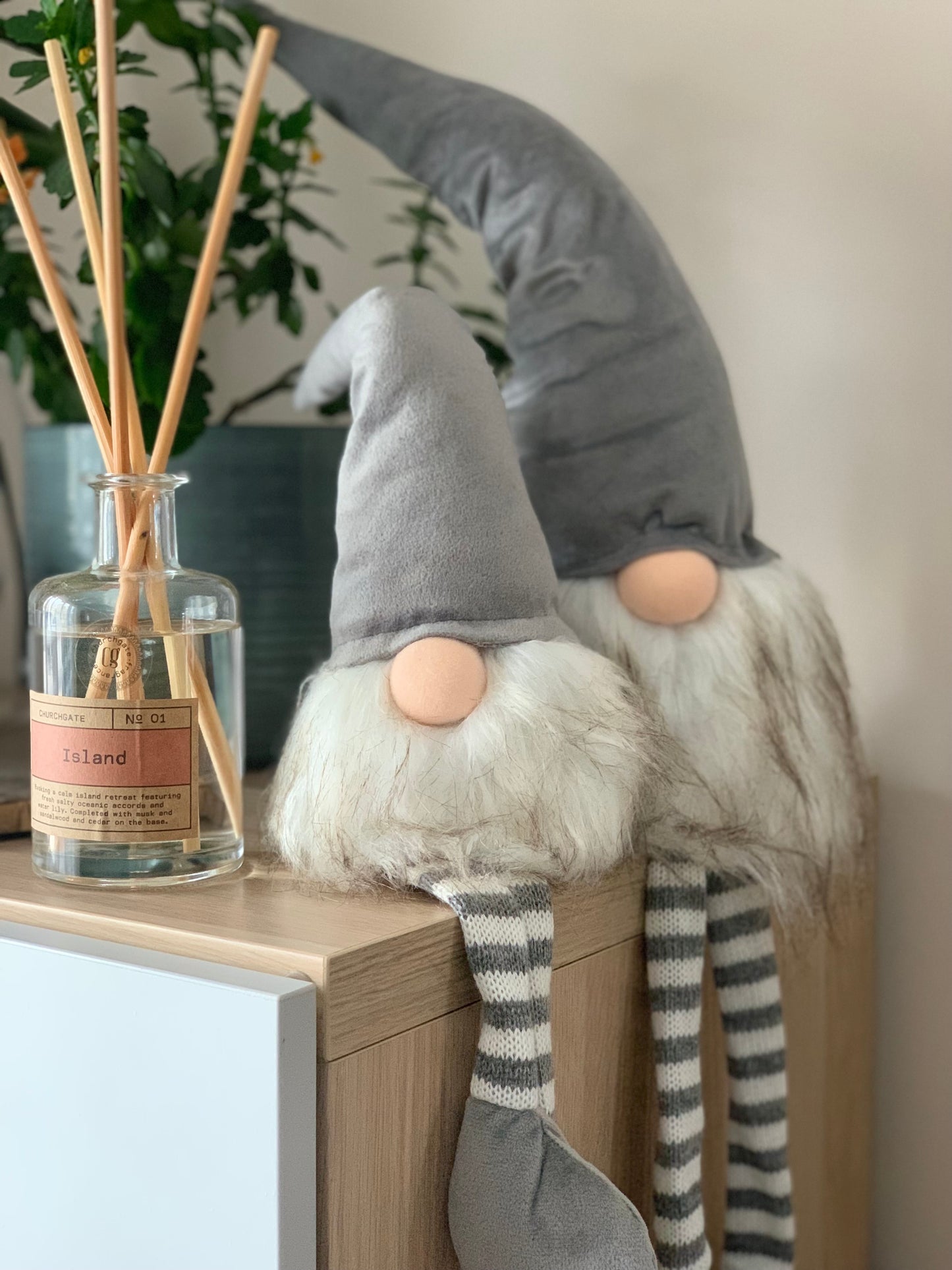 Gonks in Grey Hats and Striped Socks Christmas Toy (Set of 2)