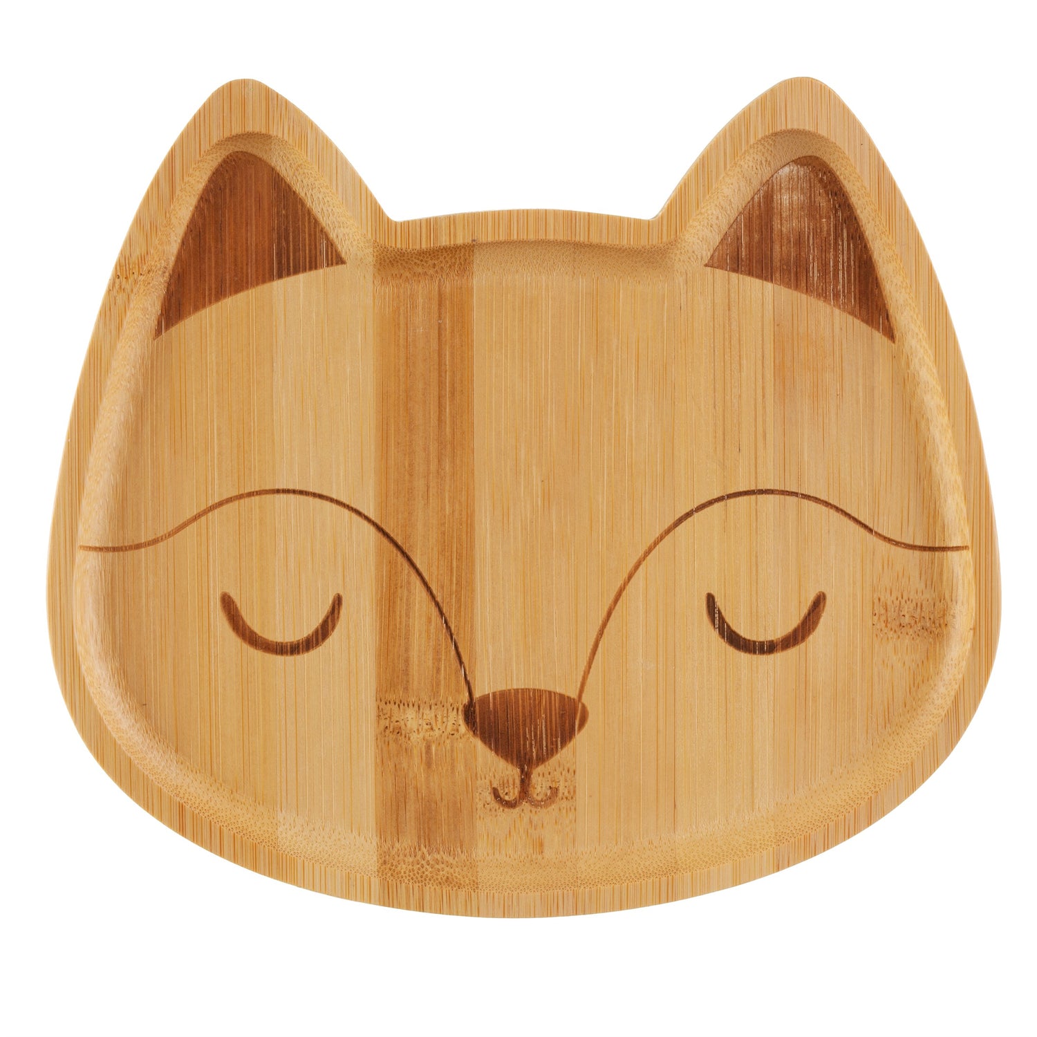 A planet-friendly everyday reusable, this gorgeous bamboo plate features a cute woodland fox design.