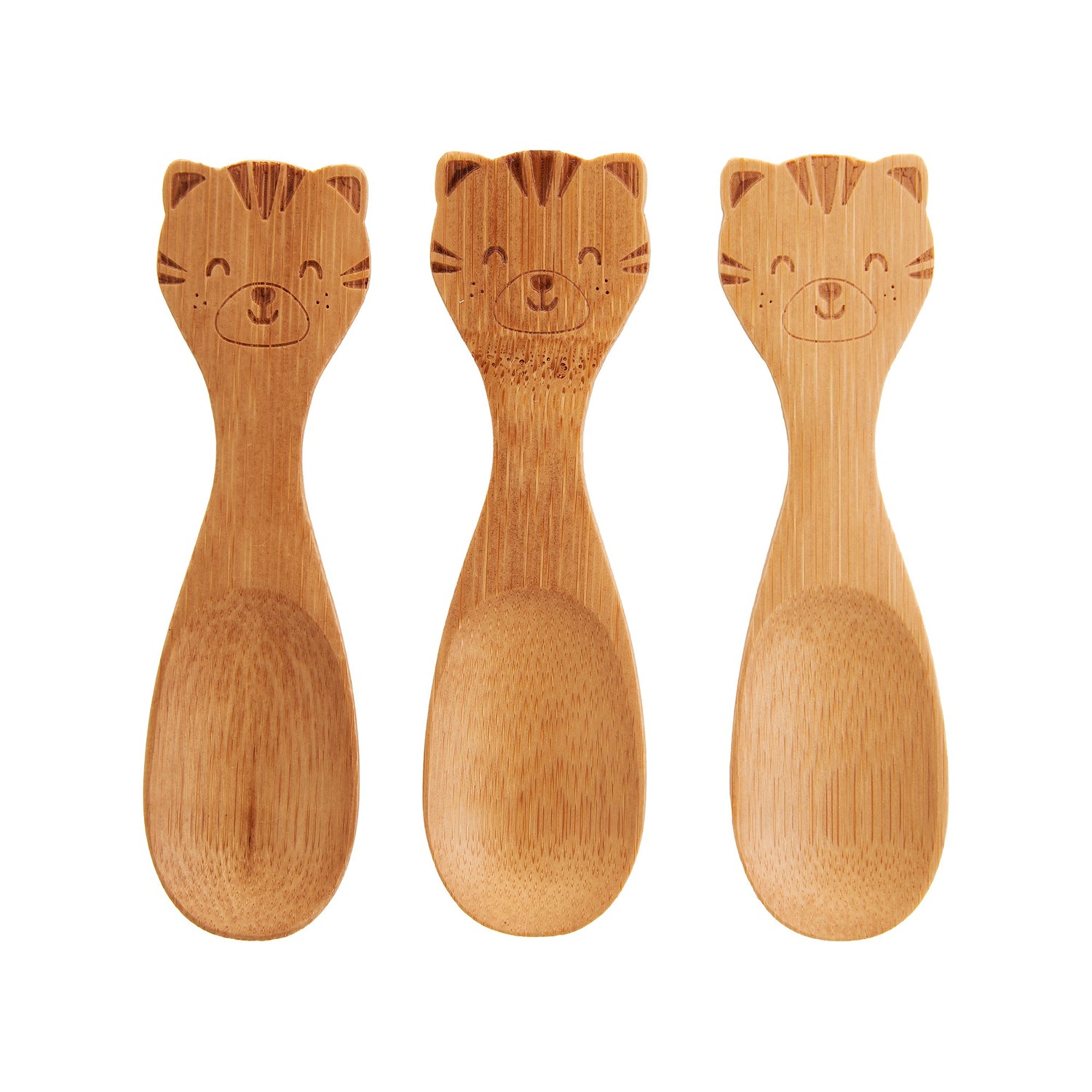 Embrace the wild with this planet-friendly gorgeous bamboo spoon set featuring a cute tiger design.
