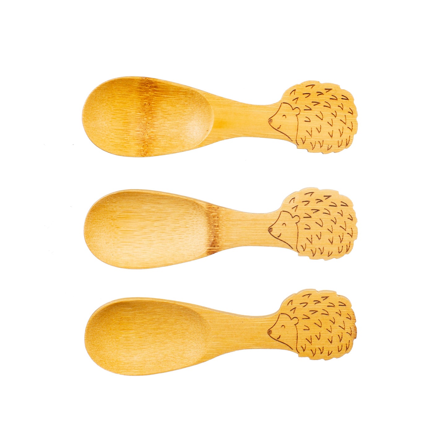 A planet-friendly everyday reusable, this gorgeous bamboo spoon set features a cute hedgehog design.