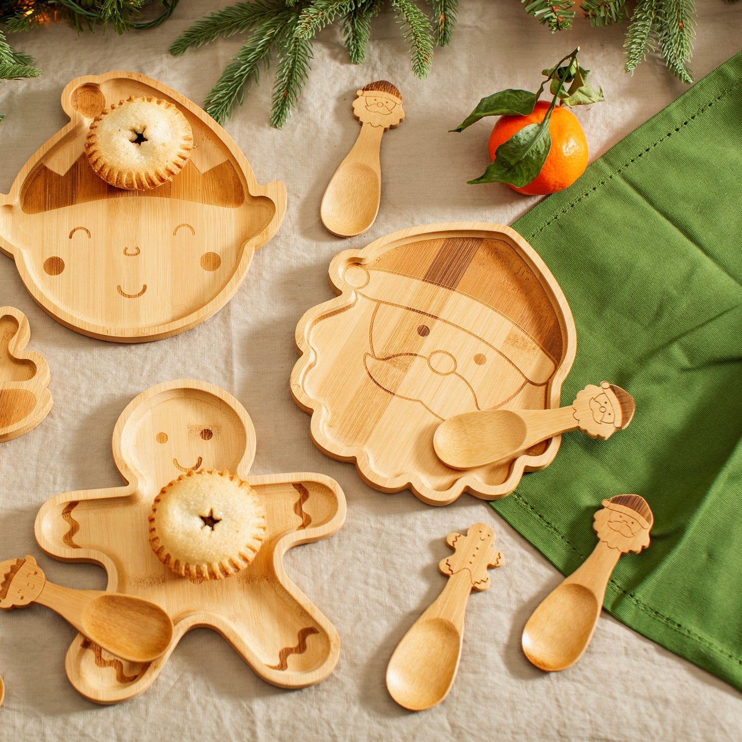 Santa Bamboo Spoons Set of 3