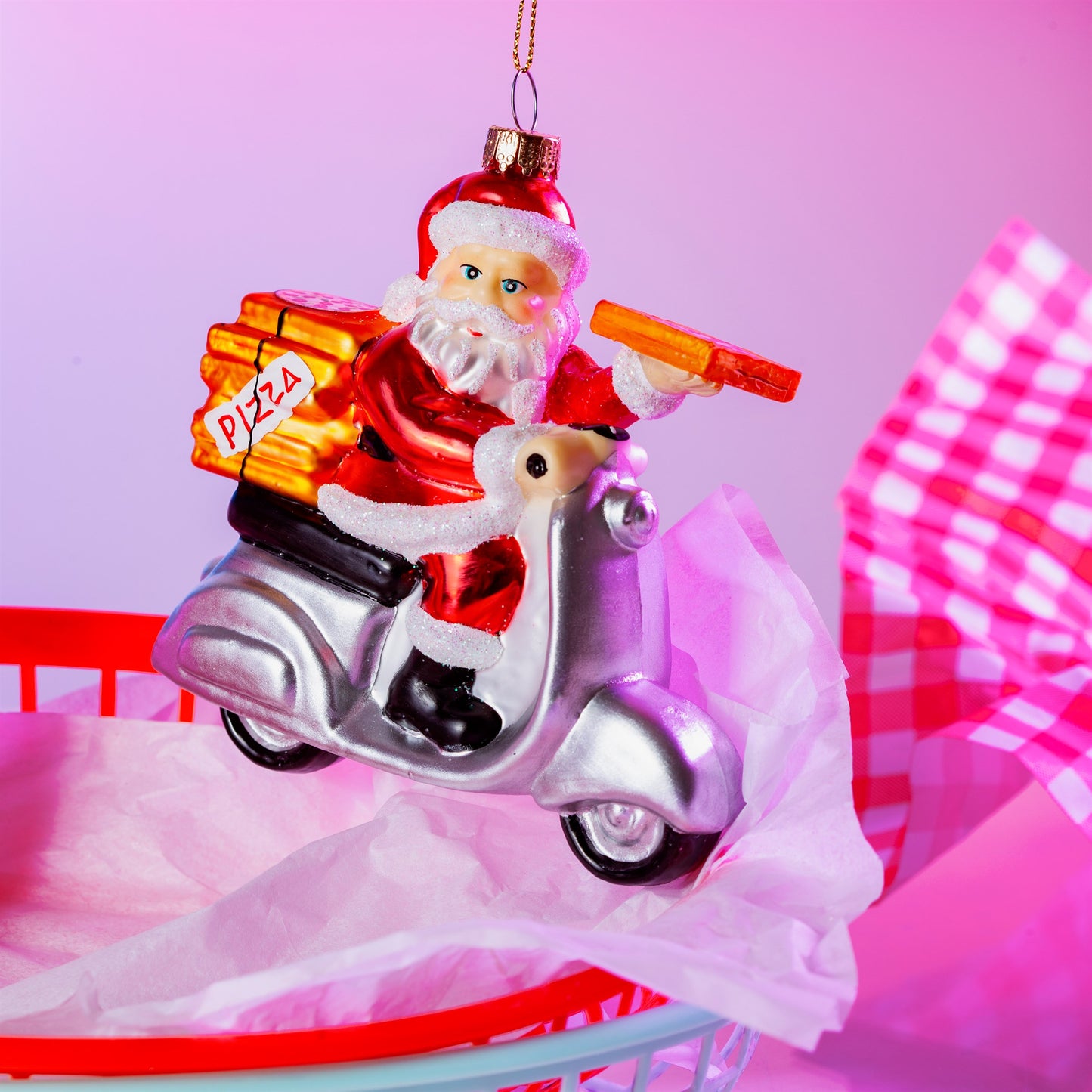Imagine ordering pizza and it being delivered by none other than Santa himself!!! This has got to be the coolest Christmas decoration out there, get it while it's still hot!