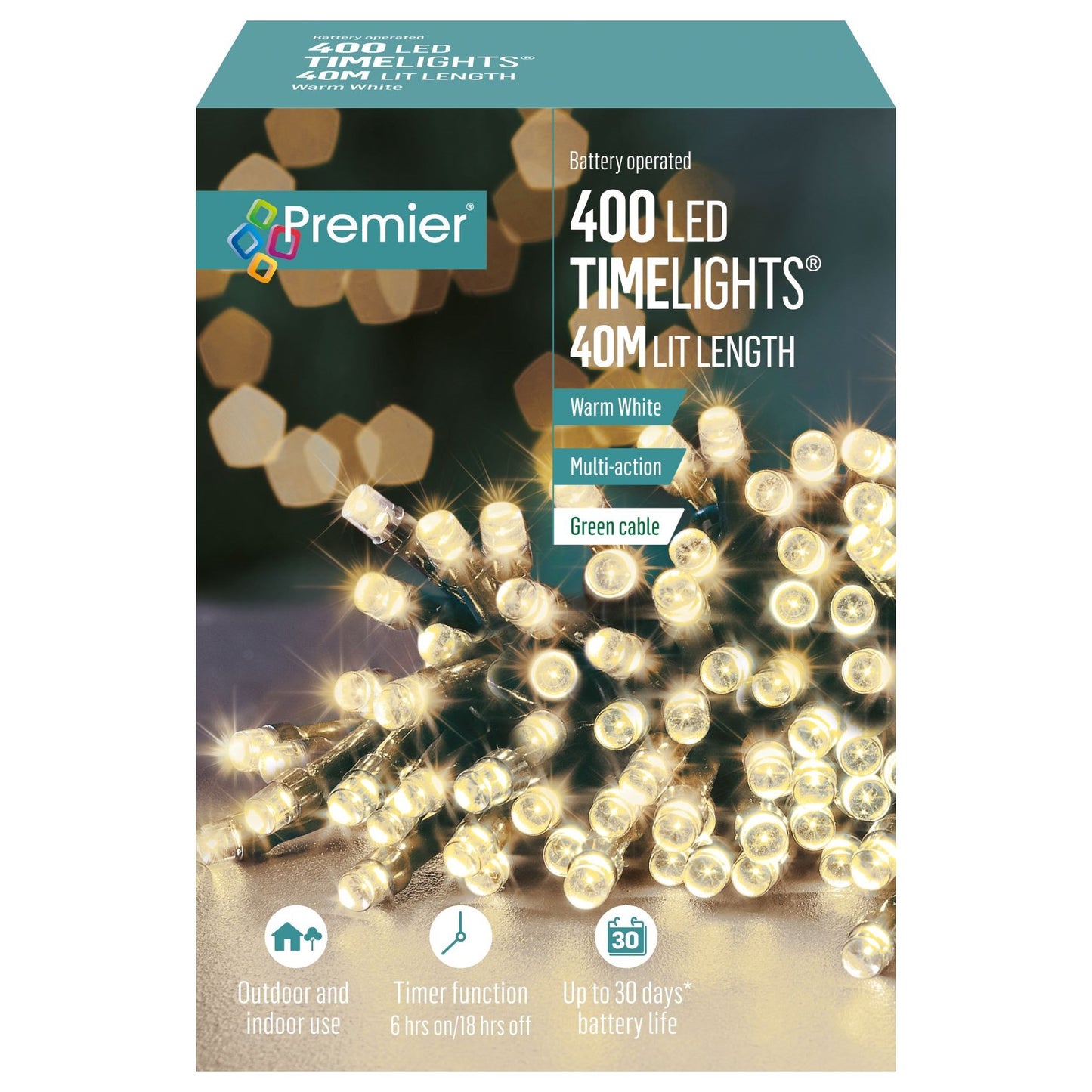 400 Warm White LED Battery Operated Indoor & Outdoor Lights (40m)