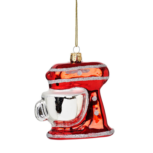 If you're looking for a unique Christmas tree decoration, this could well be the one for you!! This sparkly red and silver glass food mixer/blender, will get you dreaming of all those wonderful desserts soon to come!