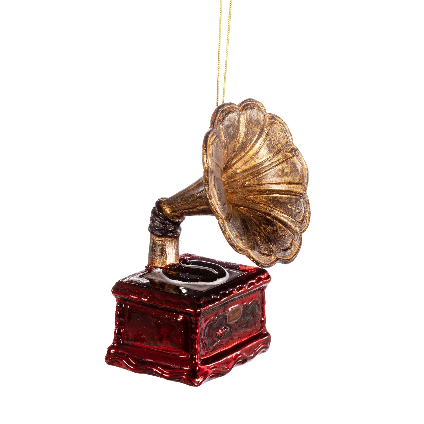 Gramophone Glass Christmas Tree Decoration
