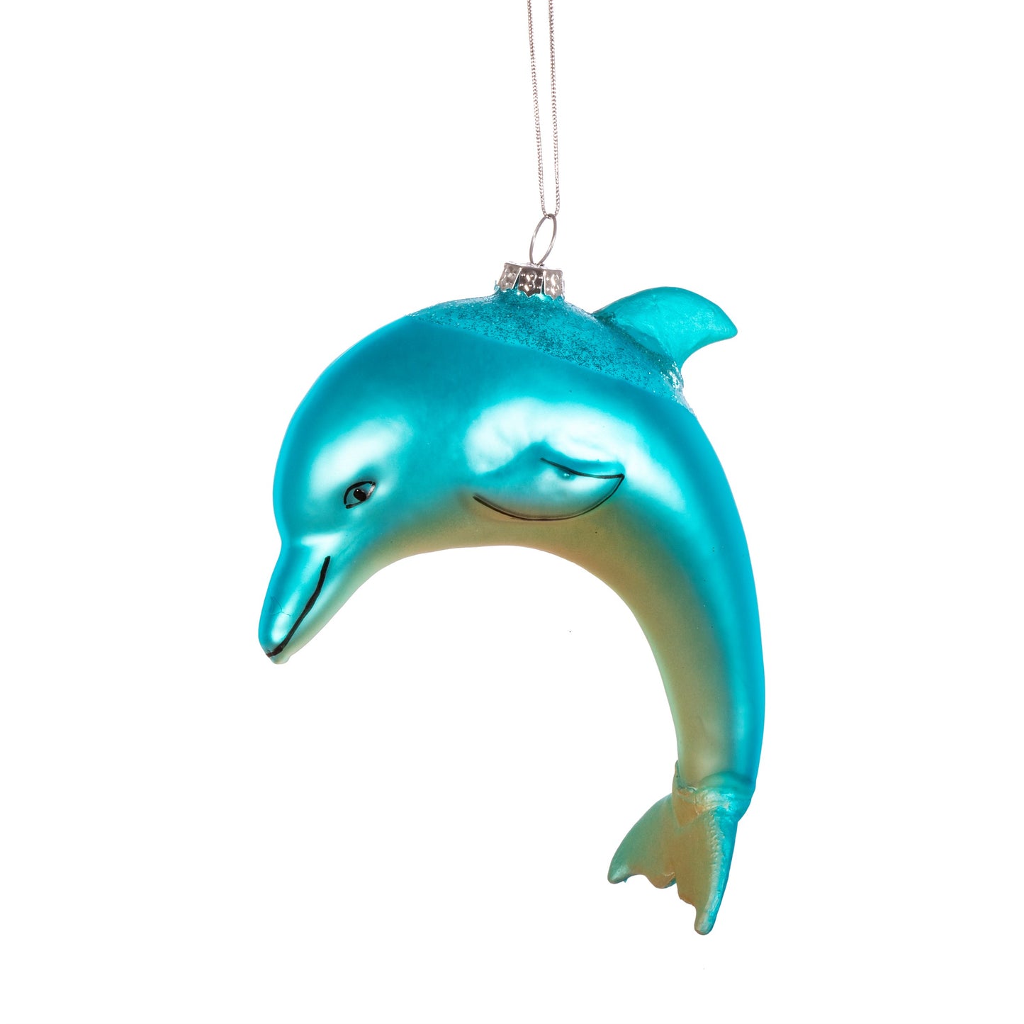 Blue Dolphin Glass Christmas Tree Decoration
