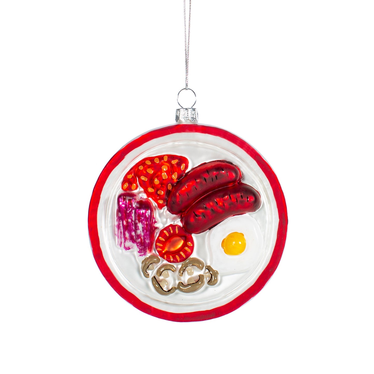 English Breakfast Glass Christmas Tree Decoration