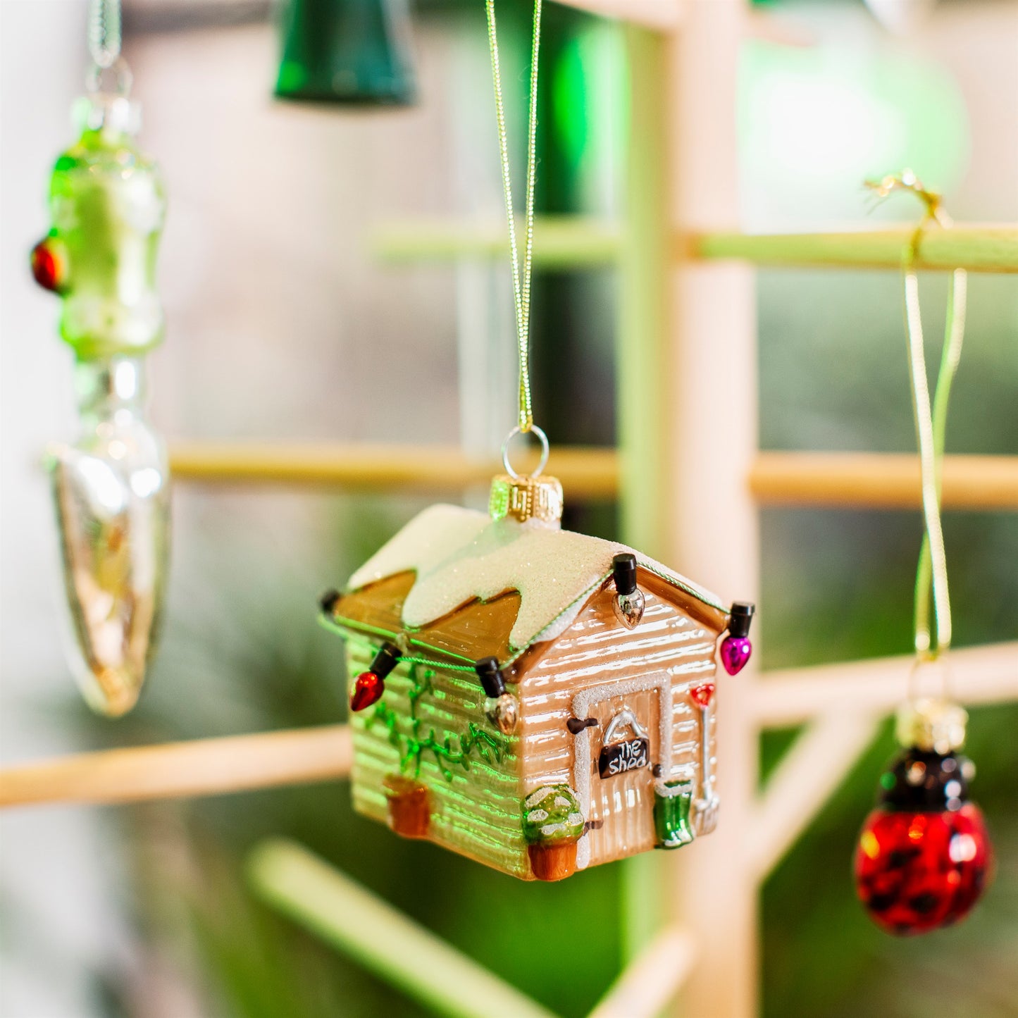Garden Shed Glass Christmas Tree Decorations  (2 Sizes)