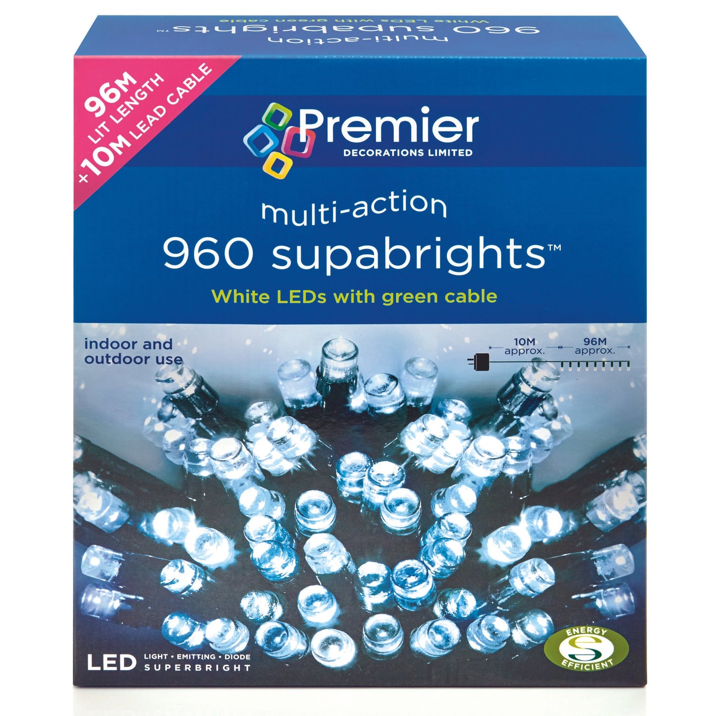 960 White LED String Indoor & Outdoor Lights (96 metres)