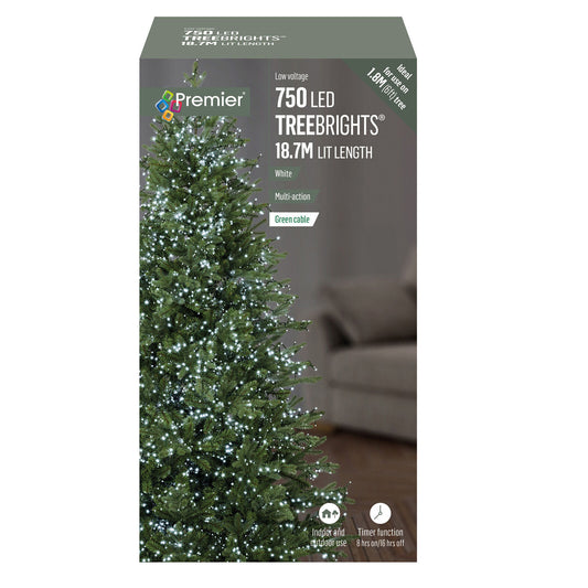 750 White Treebrights LED String Indoor & Outdoor Lights for 6ft tree