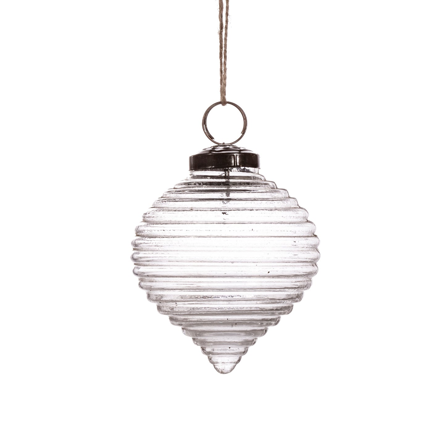 Rippled Recycled Glass Christmas Tree Baubles (Blue, Green and Clear)