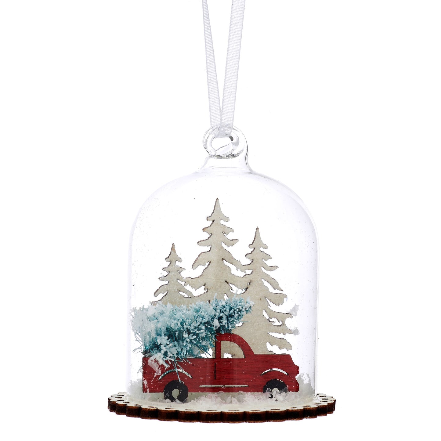 Winter Journey Scene Snow Dome Christmas Tree Decoration