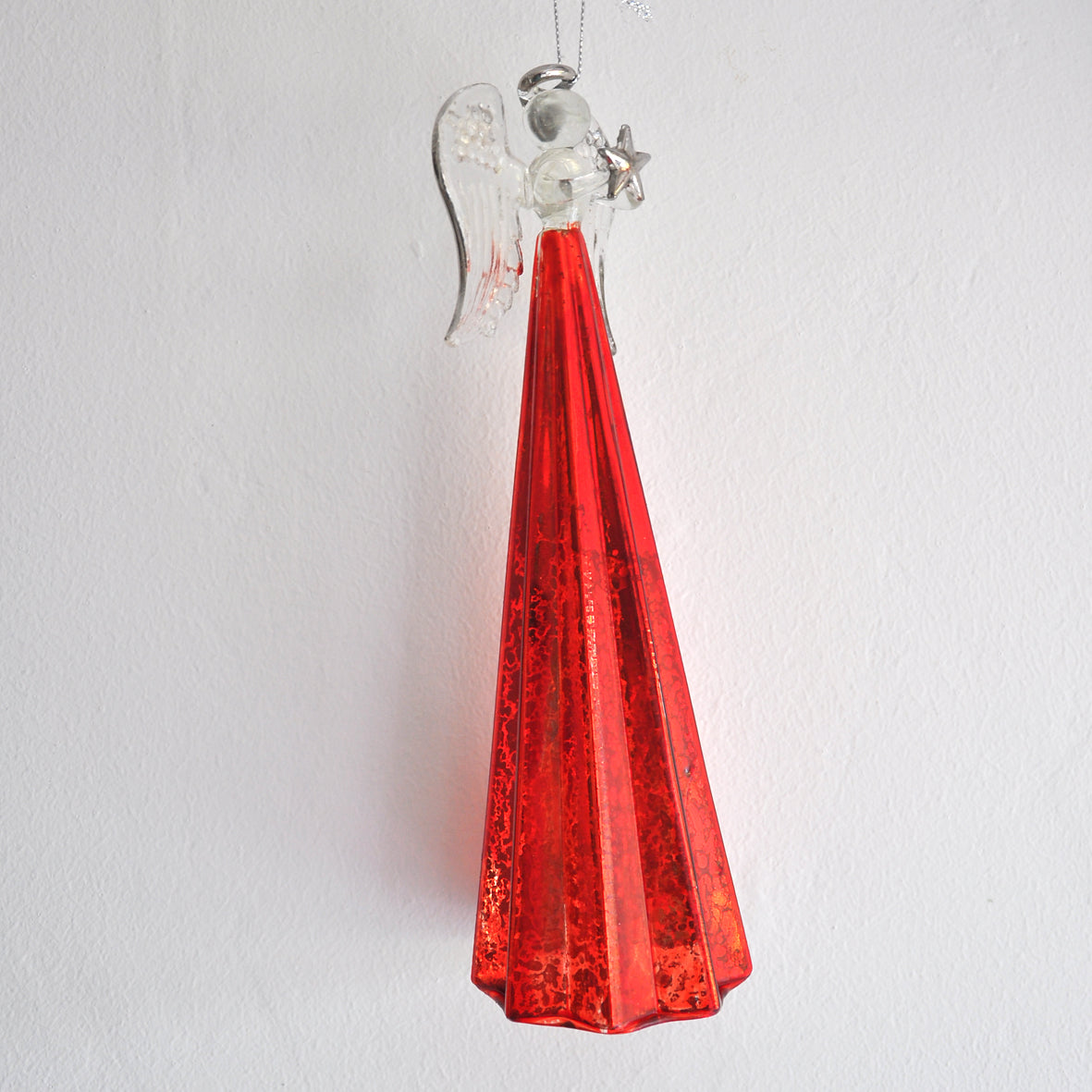 Antique red glass Angel decoration