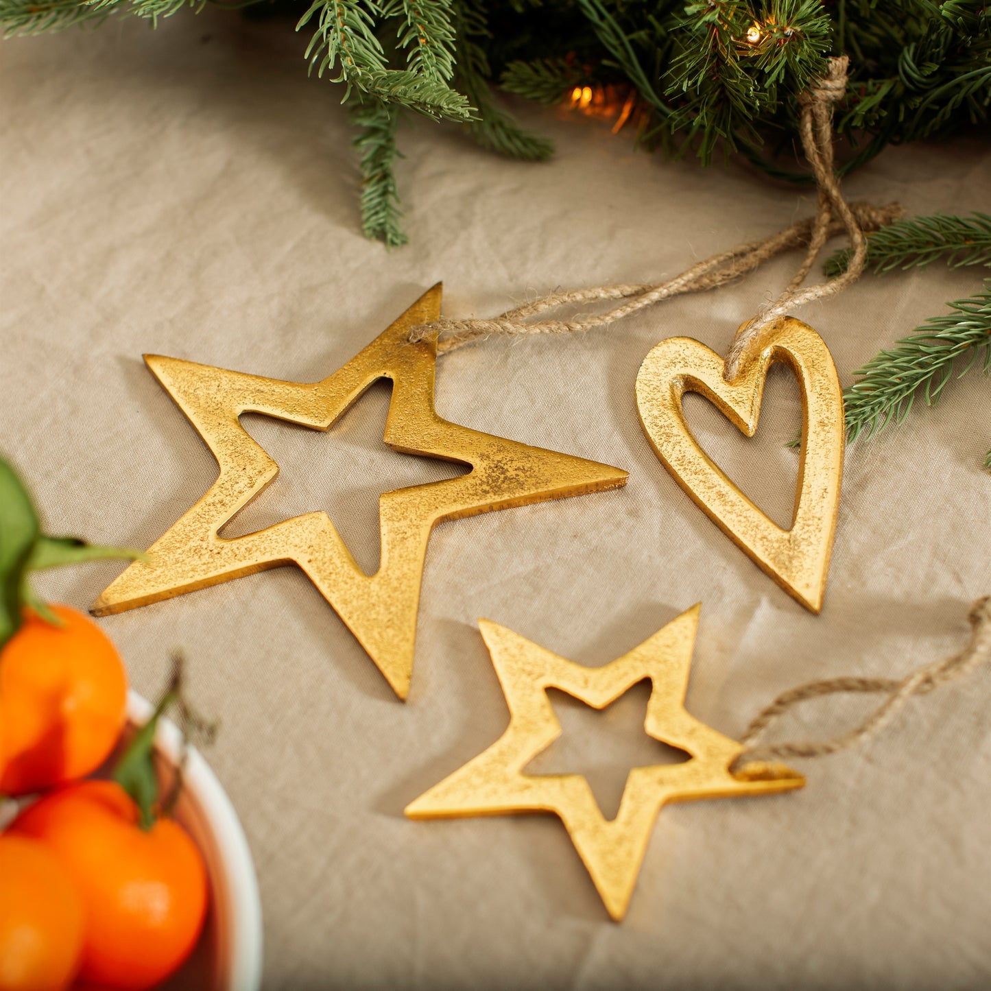 Golden Star Christmas Tree Decoration (Small or Large)