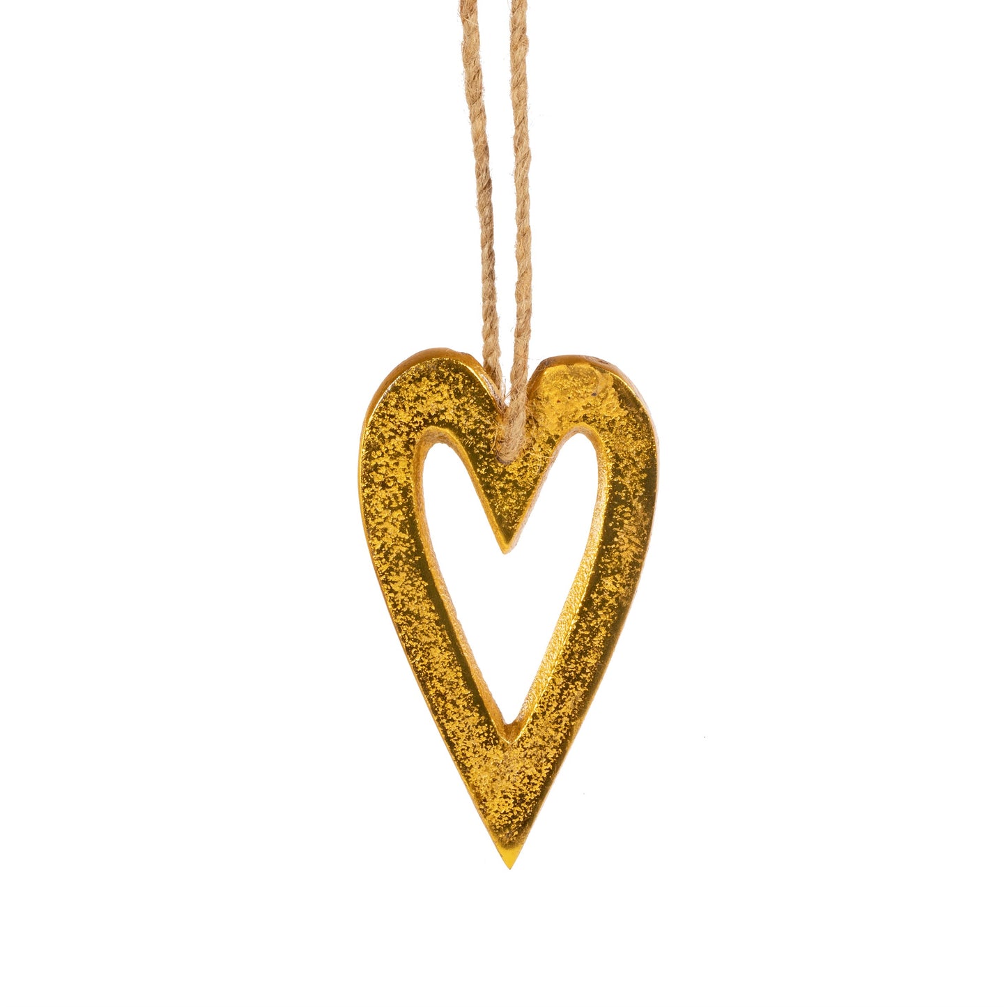 Golden Heart Christmas Tree Hanging Decoration