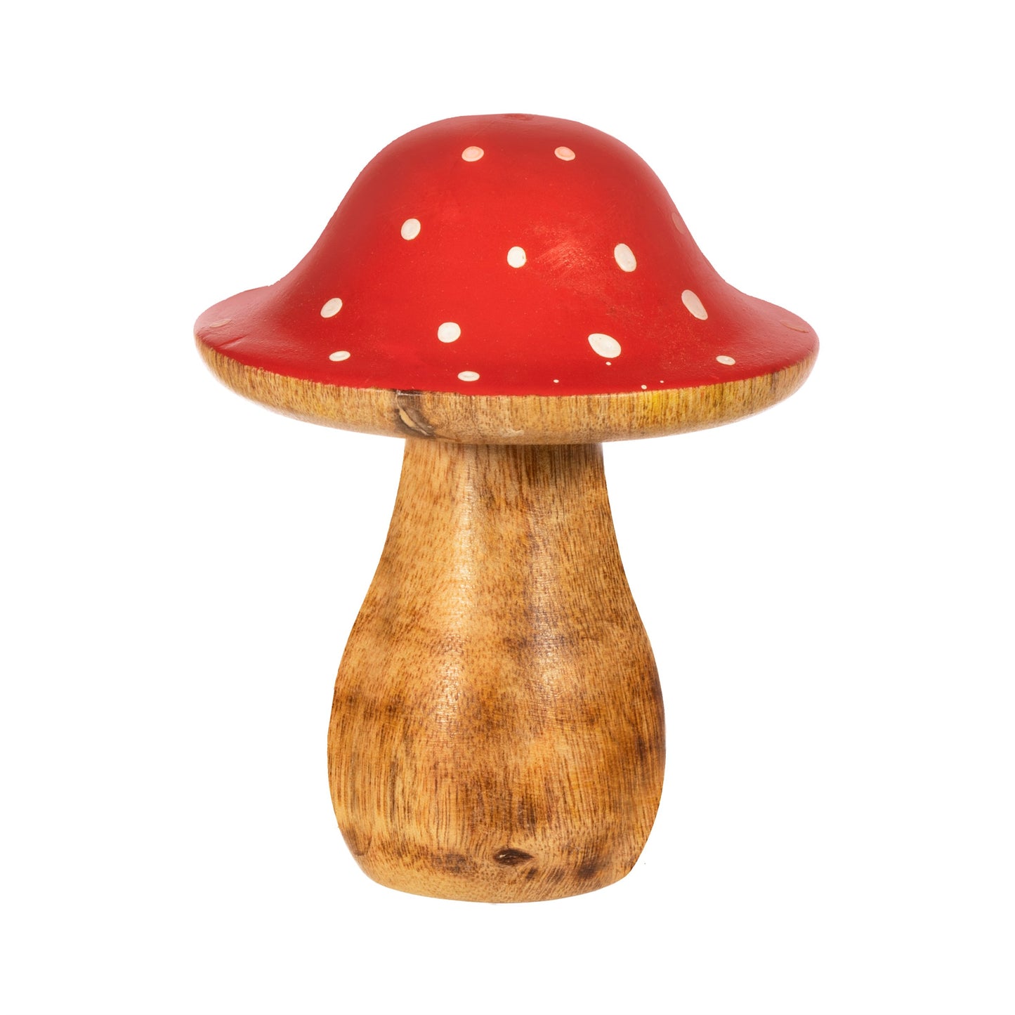 Red & White Polka Dot Wooden Toadstool Christmas Ornament