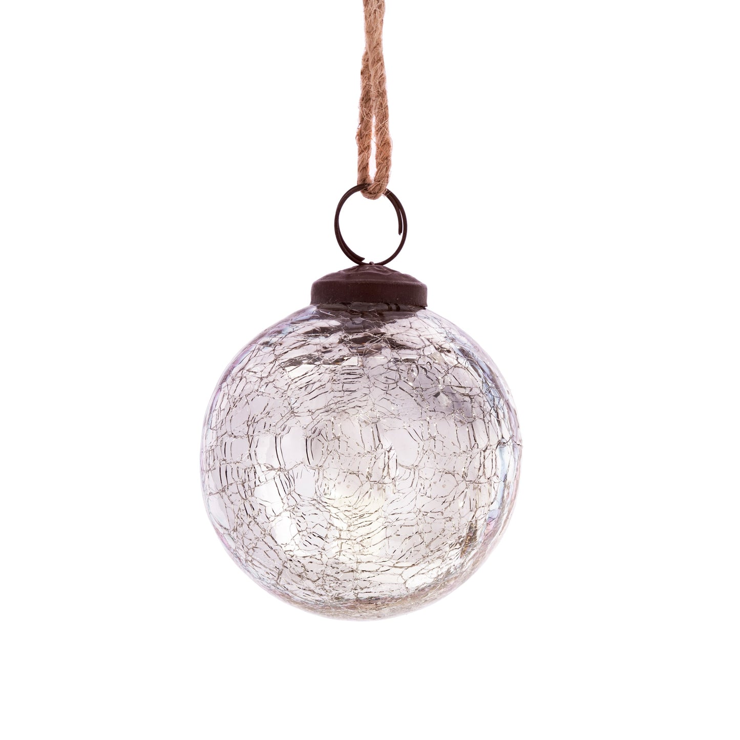 Crackle Glass Christmas Tree Baubles (Red, Green, Silver, Gold, Copper)
