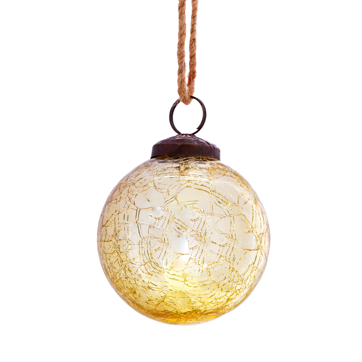 Crackle Glass Christmas Tree Baubles (Red, Green, Silver, Gold, Copper)