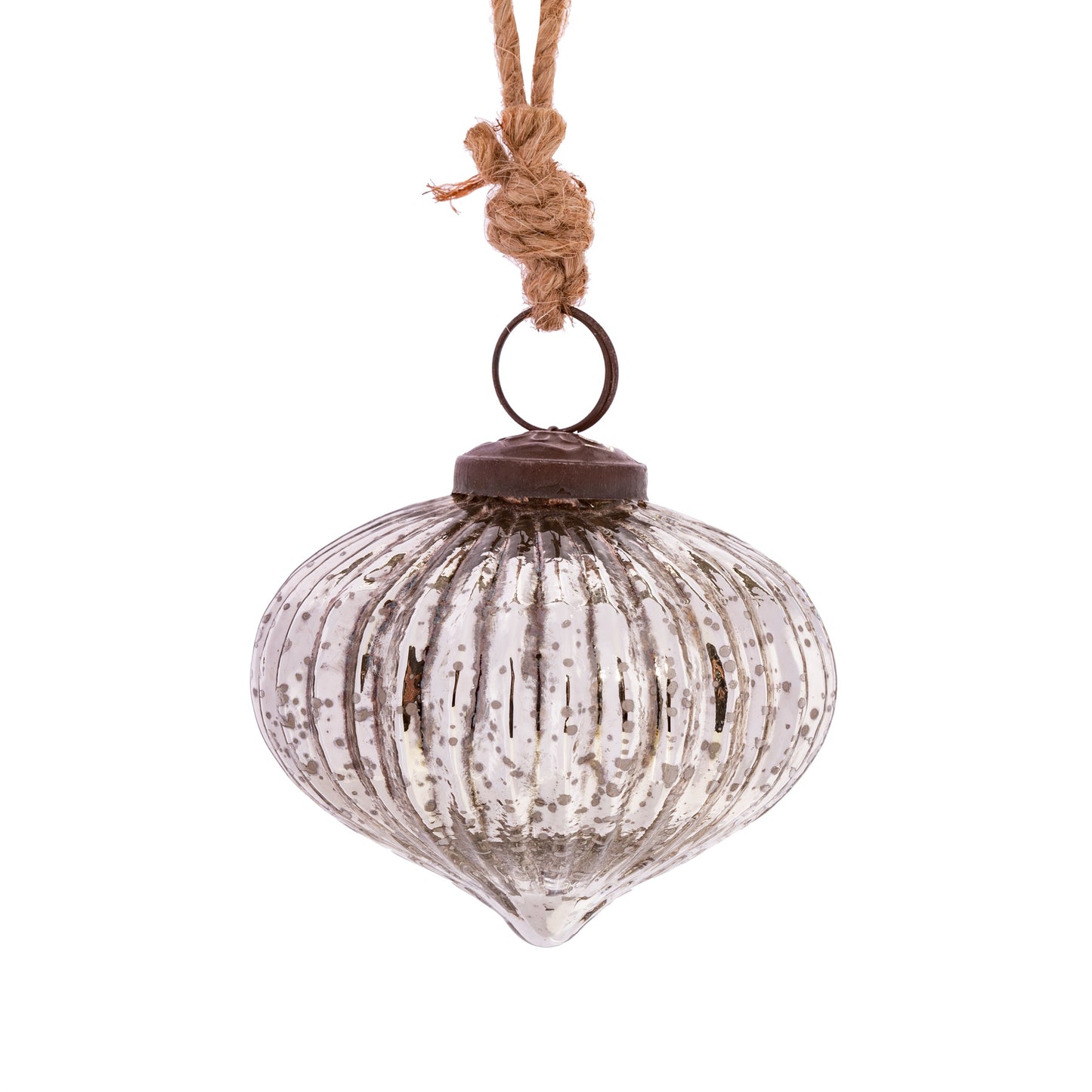 Crackle Glass Onion Shaped Christmas Tree Baubles (Red, Green, Silver, Gold, Copper)