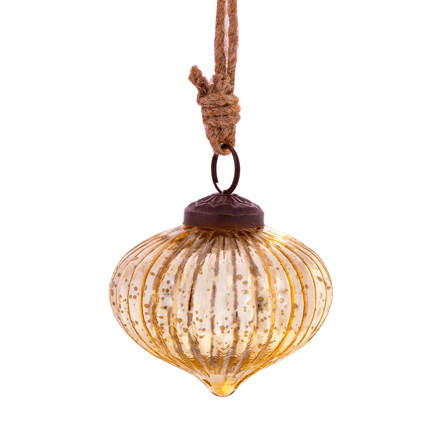 Crackle Glass Onion Shaped Christmas Tree Baubles (Red, Green, Silver, Gold, Copper)