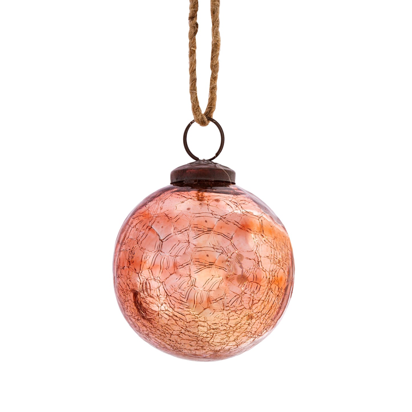 Crackle Glass Christmas Tree Baubles (Red, Green, Silver, Gold, Copper)