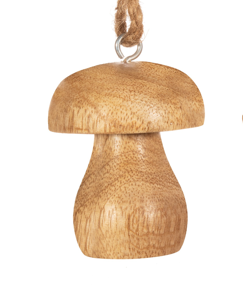 Natural Wood Mushroom Toadstool Christmas Tree Decorations