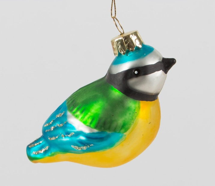 Glass British Birds Tree Decorations