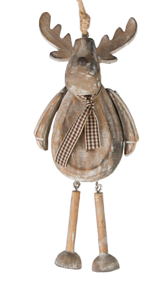 Rustic Reindeer Christmas Tree Decorations (White or Brown)