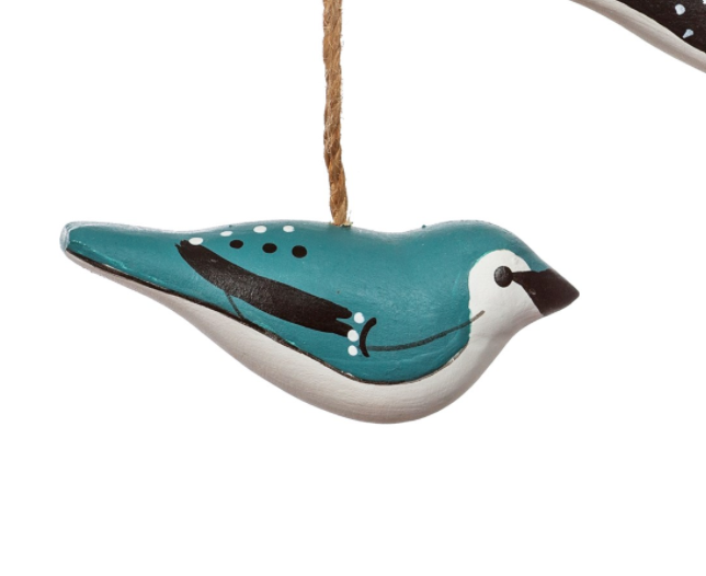 Wooden Birds Christmas Tree Decorations (Blue, Black or Brown)