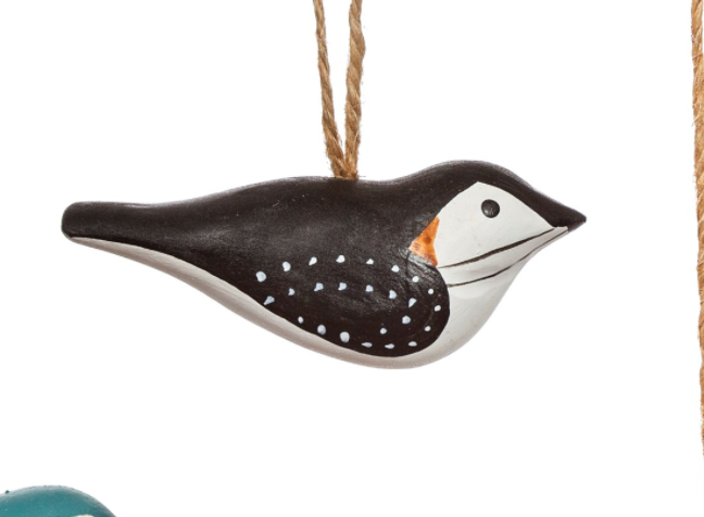 Wooden Birds Christmas Tree Decorations (Blue, Black or Brown)