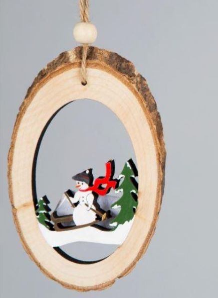 Snowman in Wood Decoration