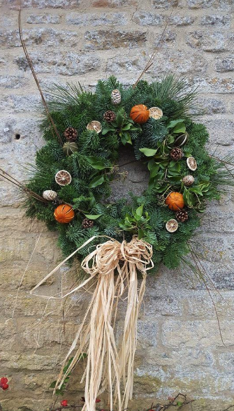 Luxury Fruit Christmas Noble Fir Natural Wreath