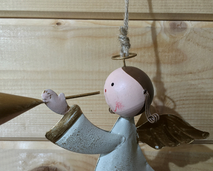 Large Hanging Angel Christmas Decoration with Trumpet