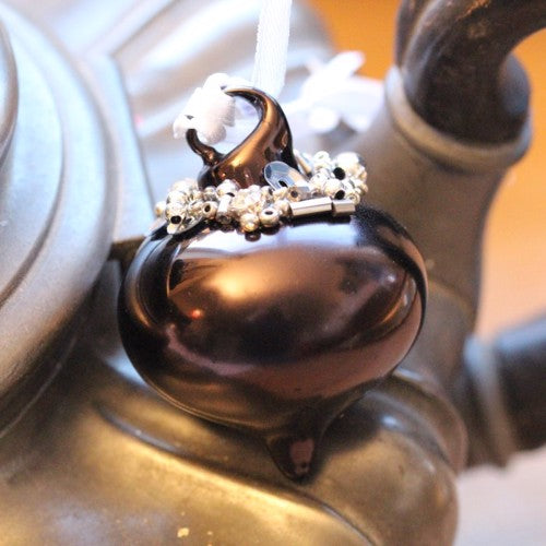 Shiny Iron Coloured Glass Christmas Tree Decoration with Beading (Sultan 4cm)