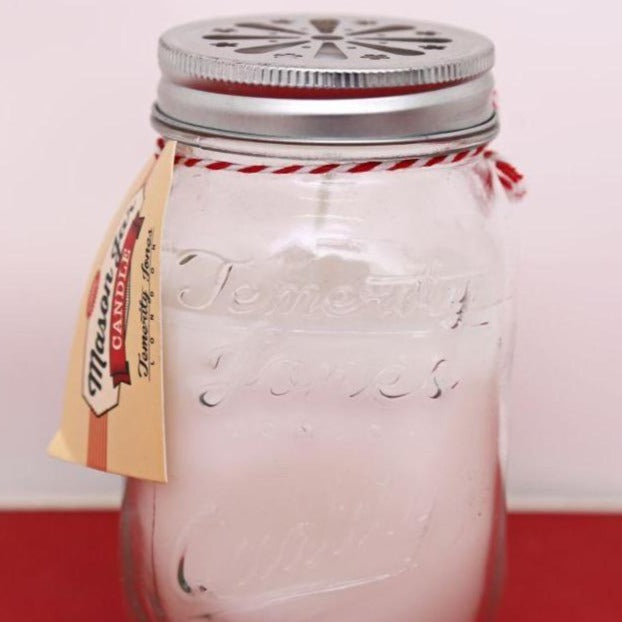 White Christmas Unscented Candle in Mason Jar