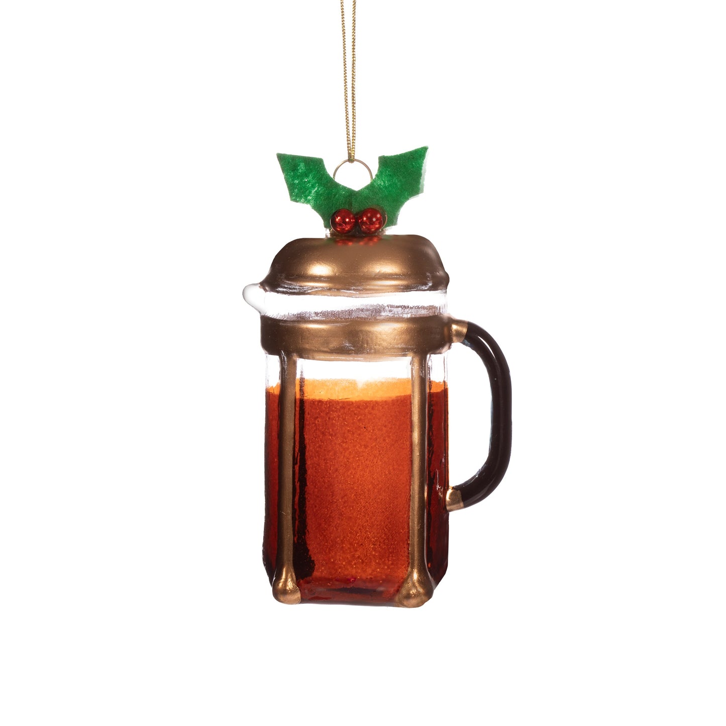 Cafetière Glass Christmas Tree Decoration