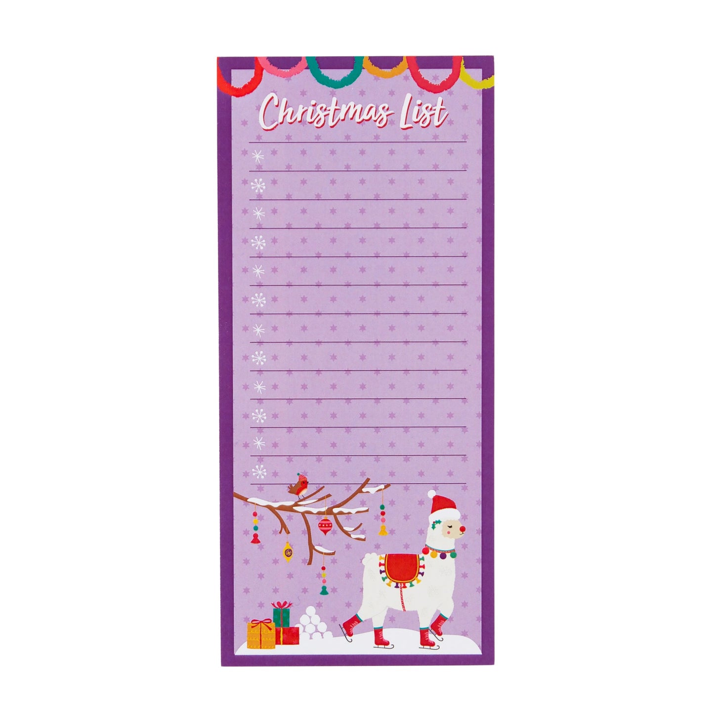 Fa La La Llama Christmas List Notepad.