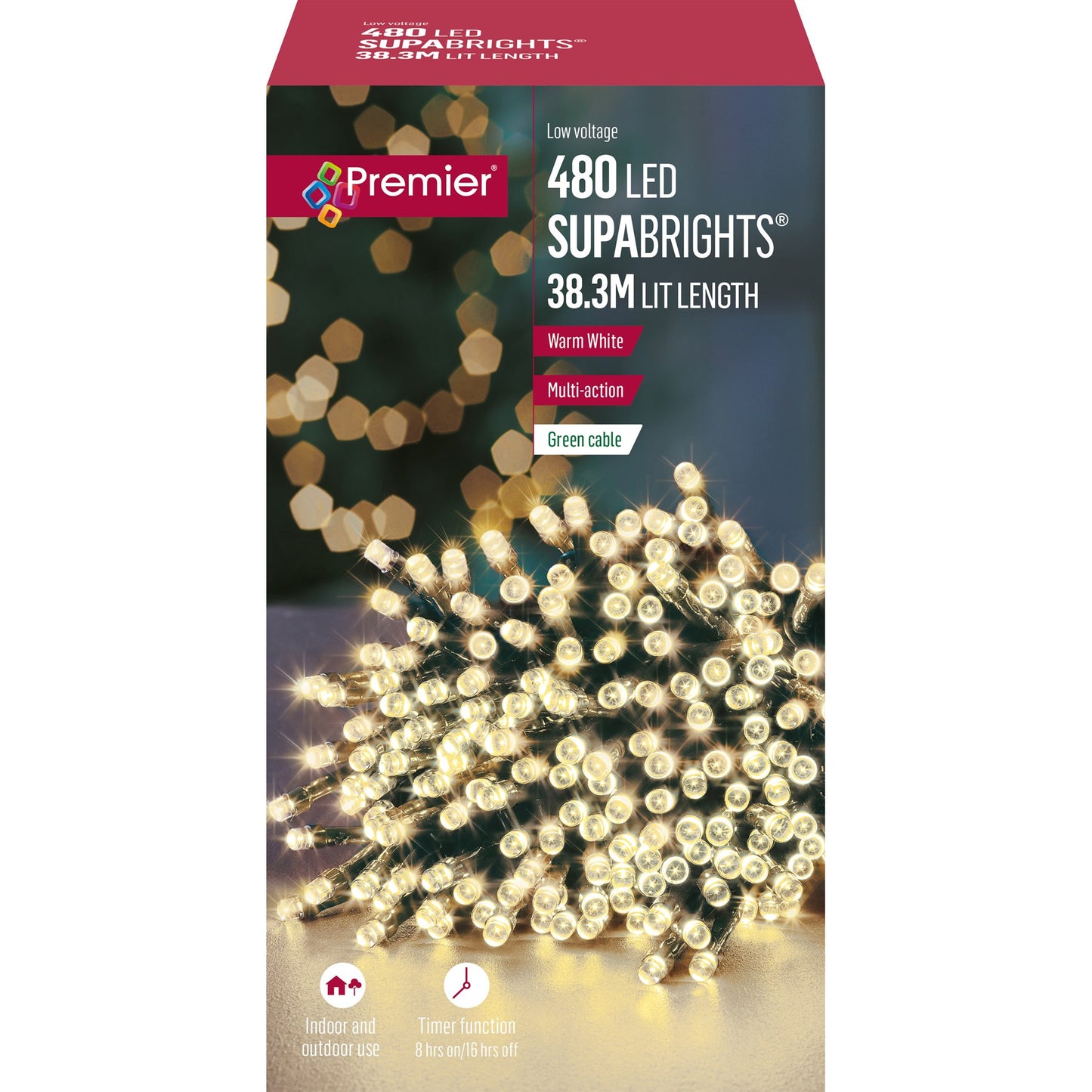 480 Warm White LED Multi-Action Supabrights Indoor & Outdoor Lights