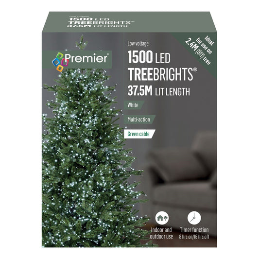 1500 White Treebright LED String Indoor & Outdoor Lights for 8ft tree (37.5 m)