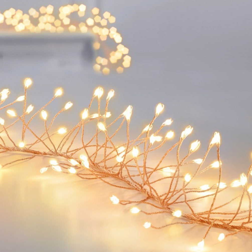 430 Warm White LED Multi-Action Ultrabright Lights Garland (Rose Gold Wire)
