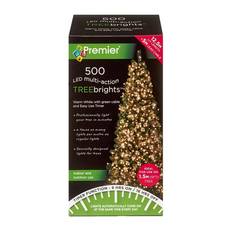 500 Warm White LED String Indoor & Outdoor Treebrights Lights (12.5 metres)